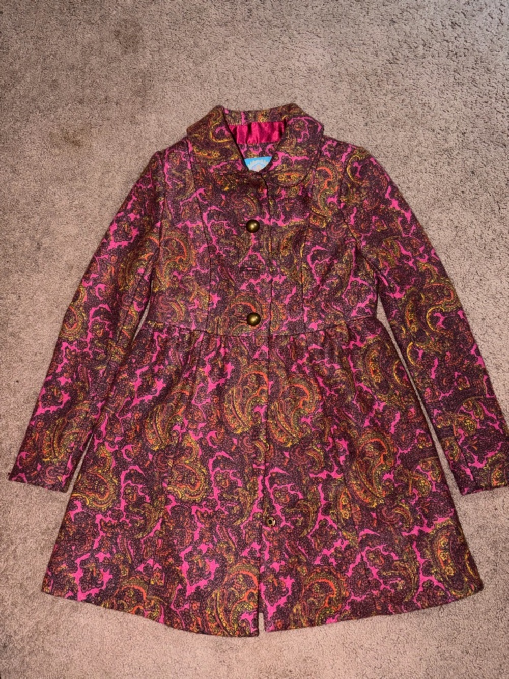 Anthropologie Plenty By Tracy Reece Plum Paisley Coat